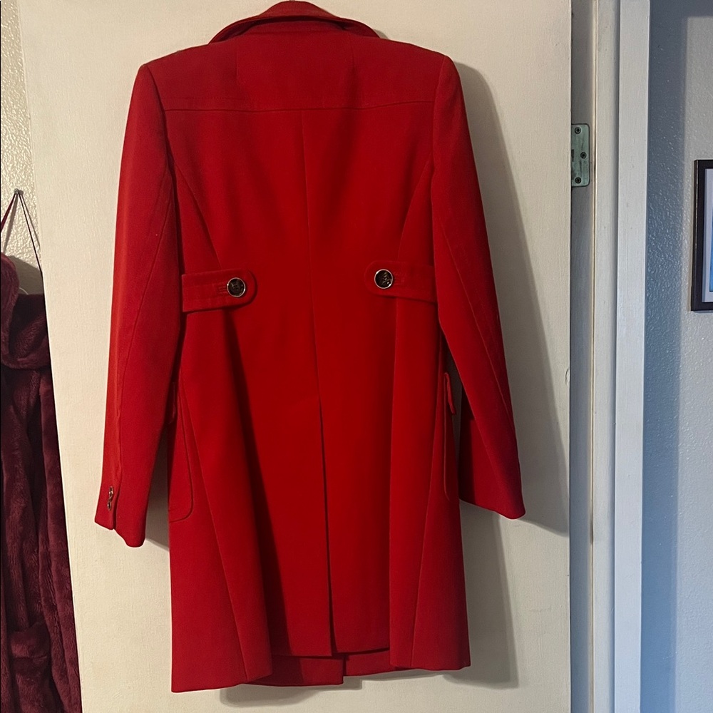 Ann Taylor Vibrant Red Double Breasted Coat - Picture 4 of 7